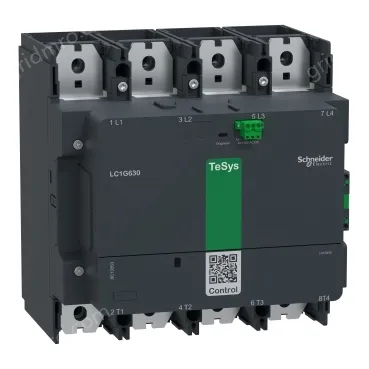 LC1G6304LSEN Contactor, high power, TeSys Giga, 4P(4NO), AC-1, <=440V 1050A, standard version, 200-500V AC/DC wide band coil