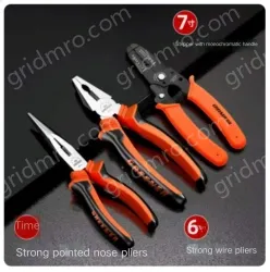 3-piece set of 6 inch pliers