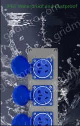 Sky blue Blue six-link 3-hole