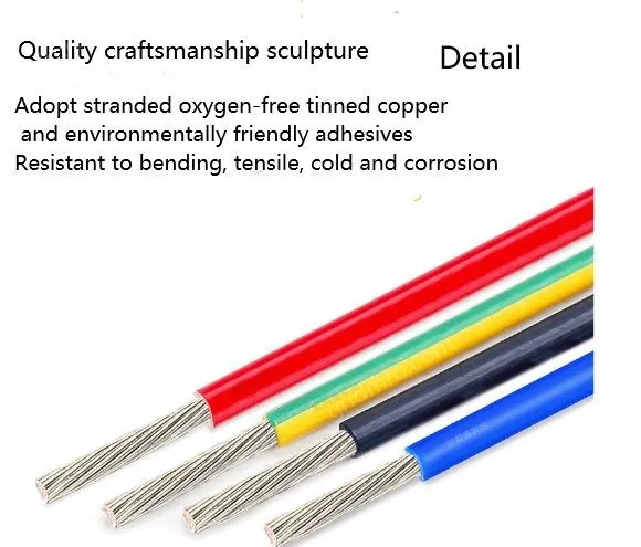 Teflon Wire Cable 22AWG Yellow to Green 20 cores