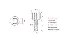 Cylindrical head hexagon socket screws M3*4