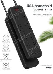 12 AC Outlets Surge Protector Power Strip