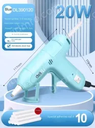 20W children's blue glue gun + 10 glue sticks