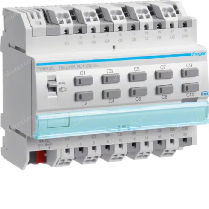 Output module 10x 16A /230V~, KNX