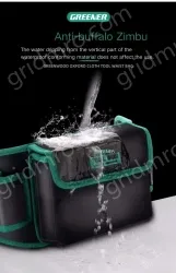 The waist bag can hold a mobile phone and a power drill